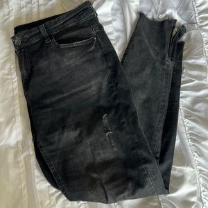Zara Dark Gray Distressed Skinny Jean